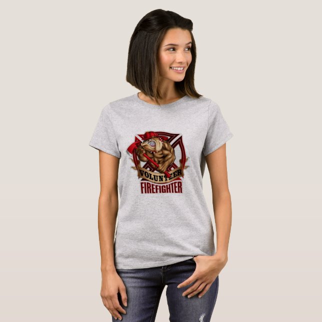 Volunteer FireFighter Bulldog T-Shirt (Front Full)