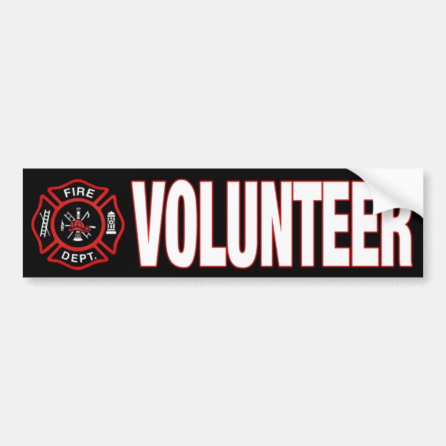 Volunteer Firefighter Bumper Sticker (Front)