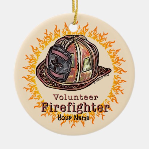 Volunteer Firefighter Ceramic Ornament
