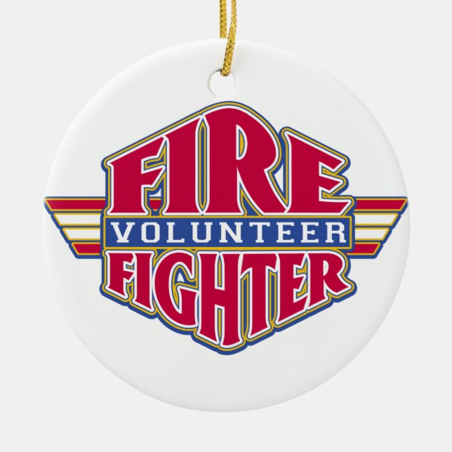 Volunteer Firefighter Ceramic Ornament (Front)