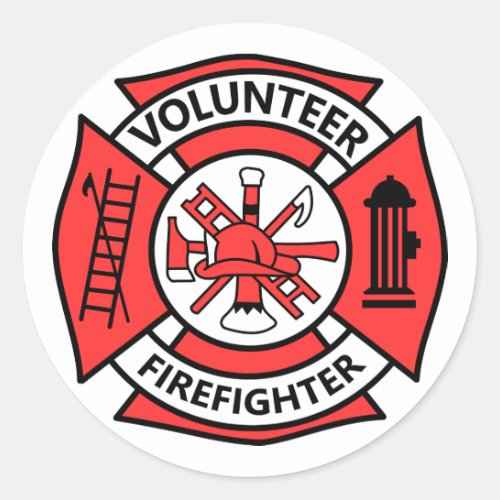 Volunteer Firefighter Classic Round Sticker
