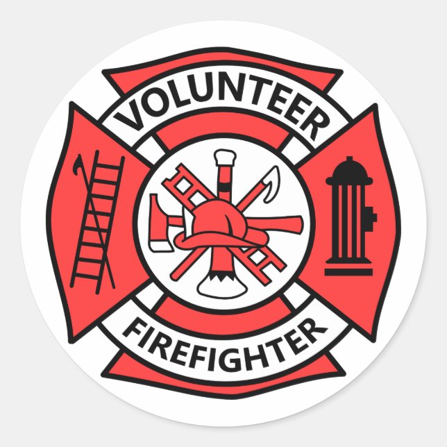Volunteer Firefighter Classic Round Sticker (Front)