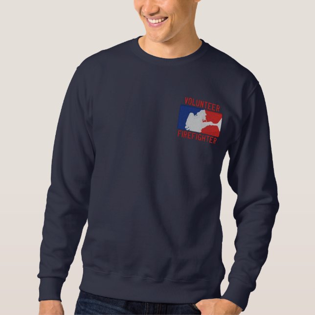 Volunteer Firefighter Custom Embroidery Embroidered Sweatshirt (Front)