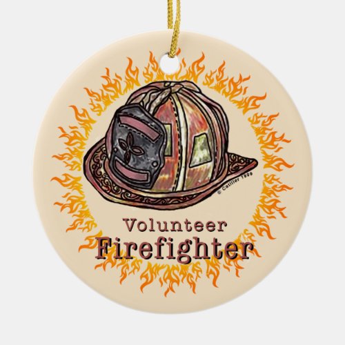 Volunteer Firefighter custom name Ornament