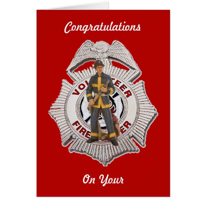 Volunteer Firefighter Custom Retirement Card