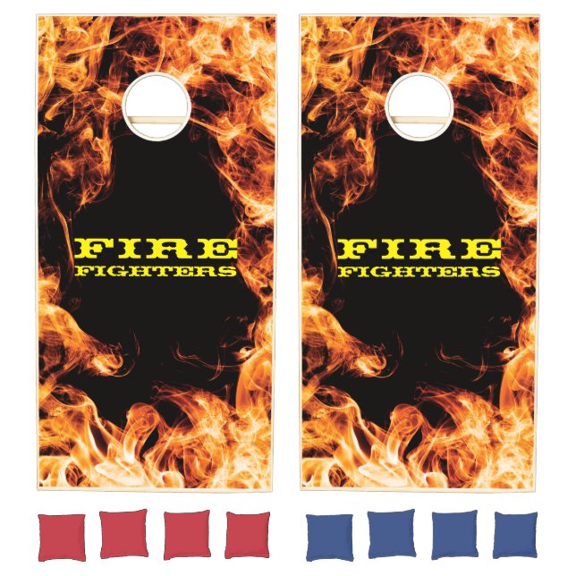Volunteer Firefighter. Fire Department. Fire Ring. Cornhole Set (Set)