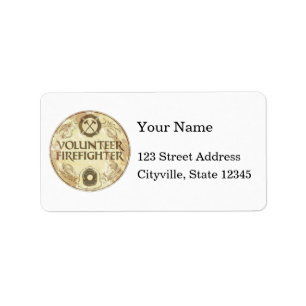 Volunteer Firefighter Grunge Label