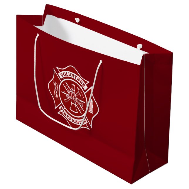 Volunteer Firefighter Large Gift Bag (Front Angled)