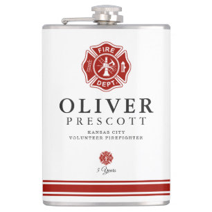 Volunteer Firefighter Maltese Cross Custom Flask