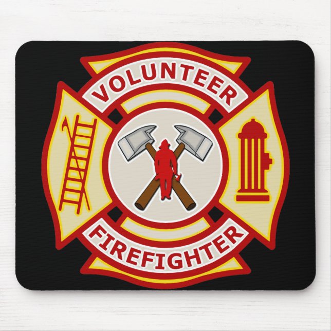 Volunteer Firefighter Maltese Cross Mouse Pad (Front)