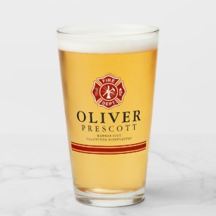 Volunteer Firefighter Maltese Cross Symbol Glass