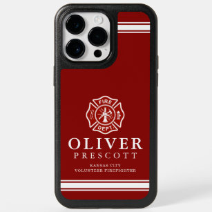Volunteer Firefighter   Maltese Cross Symbol Red OtterBox iPhone 14 Pro Max Case