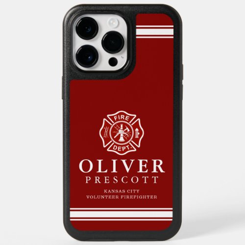 Volunteer Firefighter  Maltese Cross Symbol Red OtterBox iPhone 14 Pro Max Case