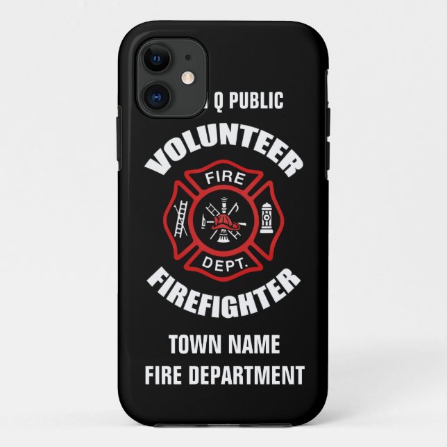 Volunteer Firefighter Name Template Case-Mate iPhone Case (Back)