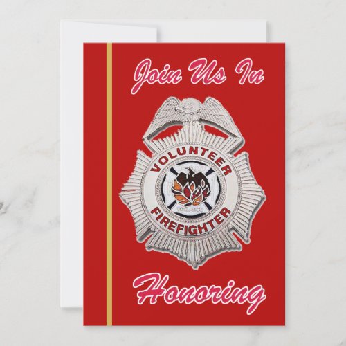 Volunteer Firefighter Retirement Invitation