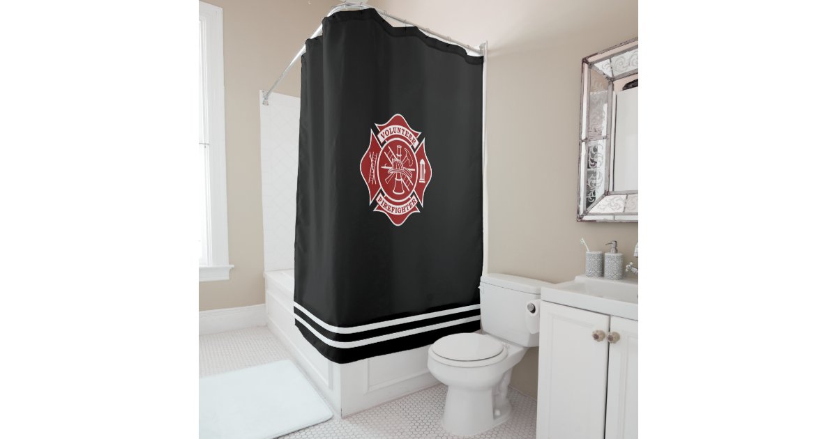 Volunteer Firefighter Shower Curtain Zazzle Com