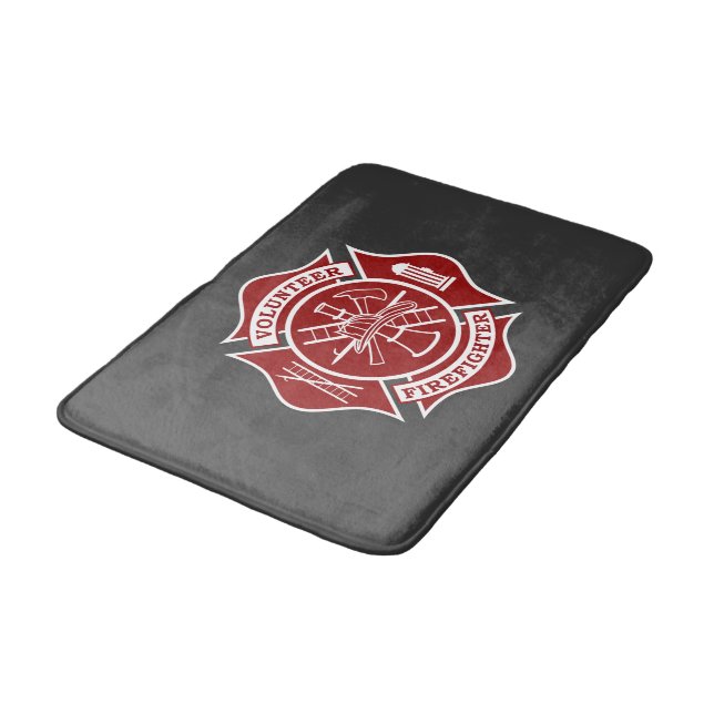 Volunteer Firefighter Small Bath Mat (Angled)