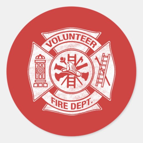 Volunteer Firefighter Sticker Red