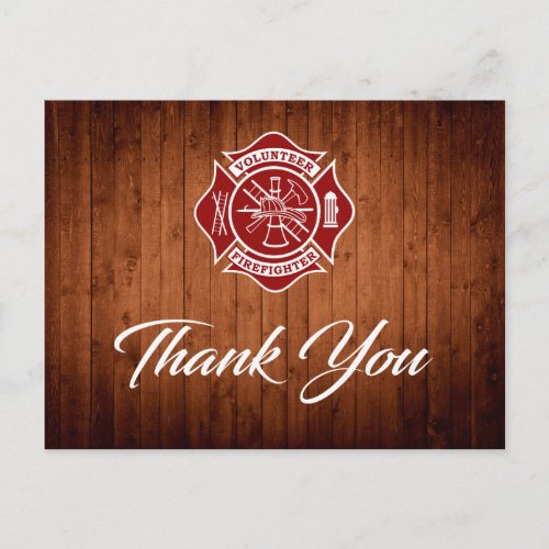 Volunteer Firefighter Thank You Postcard
