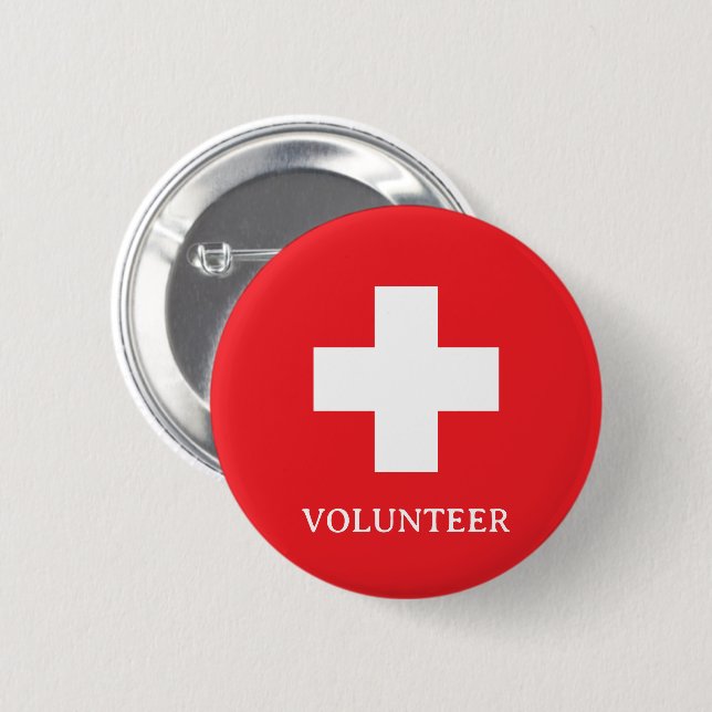 Volunteer & First Aid, Cross, Ambulance, Doctor Button (Front & Back)