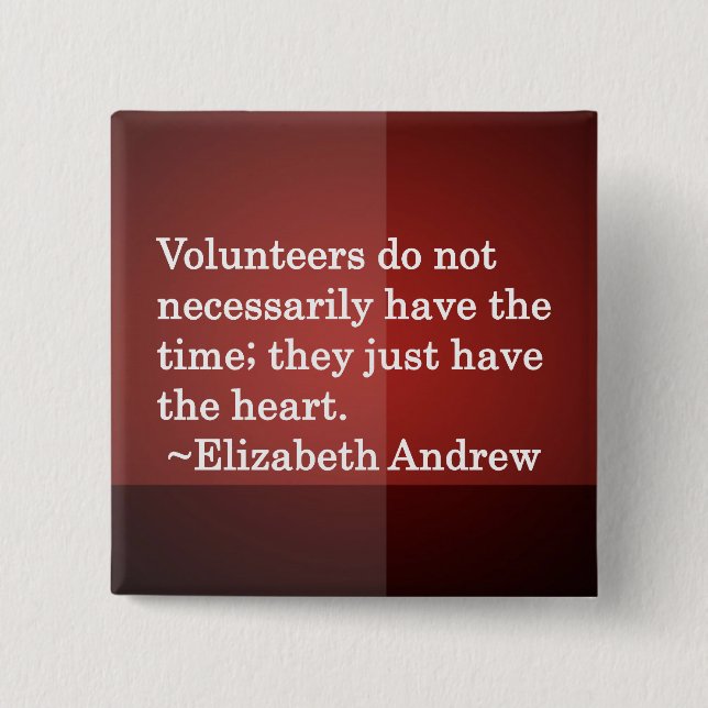 Volunteer Heart Pinback Button (Front)