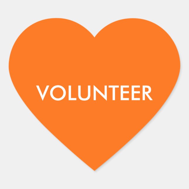 VOLUNTEER HEART STICKER (Front)