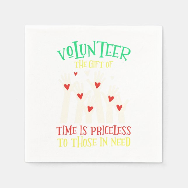 Volunteer Heart Vlunteers Volunteering Kindness Ch Napkins (Front)