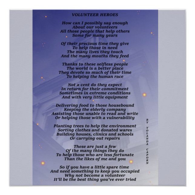 Volunteer Heroes Glossy Poster (Front)