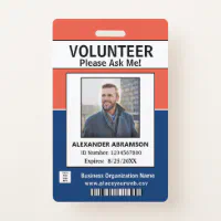 PVC Plastic Volunteer Badge with Clip Custom Logo