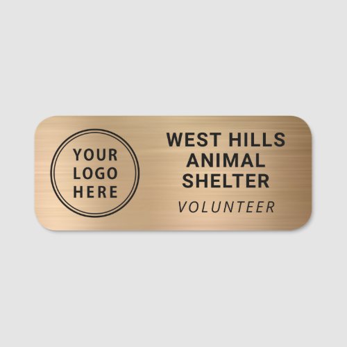 Volunteer Logo Gold Name Tag