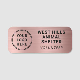 Volunteer Logo Rose Gold Name Tag