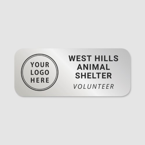 Volunteer Logo Silver Name Tag