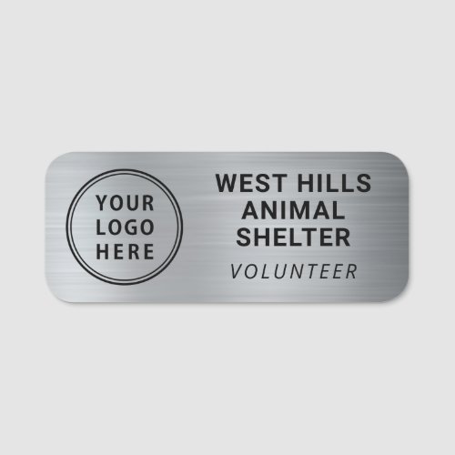 Volunteer Logo Silver Name Tag