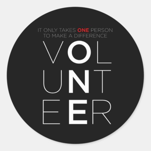 Volunteer Make A Difference Volunteering Volunteer Classic Round Sticker