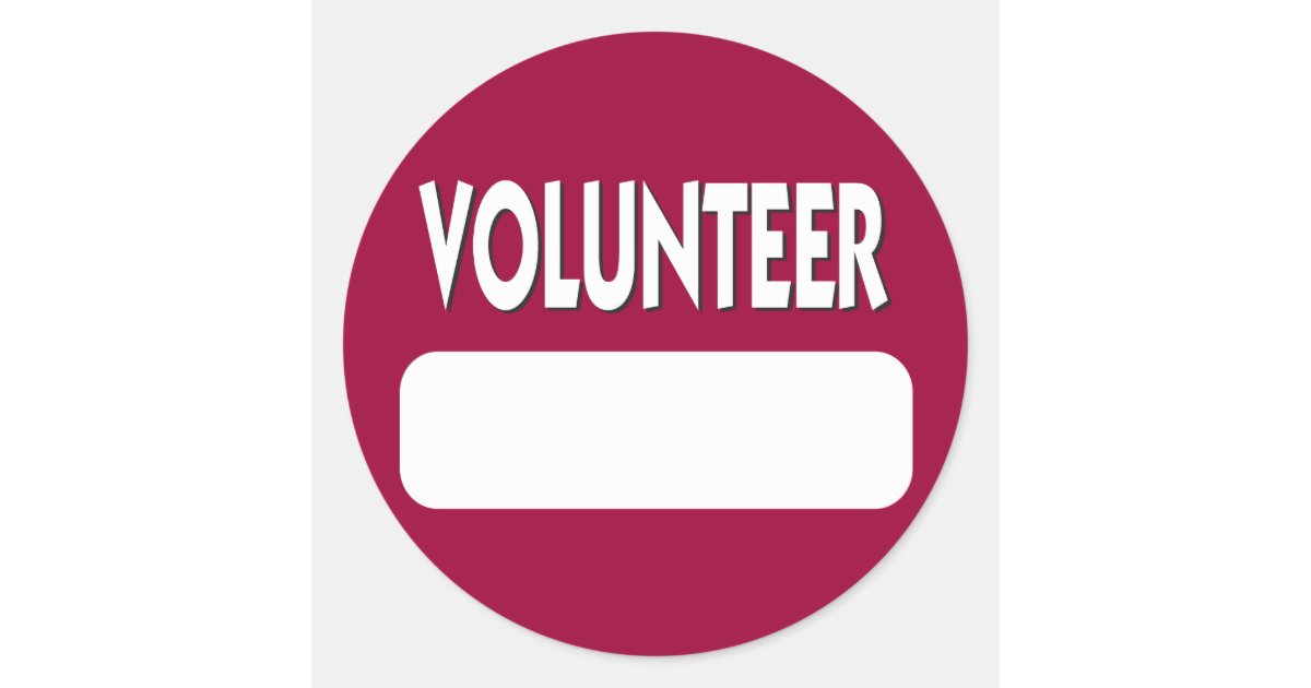 Volunteer Name Tag Badge Zazzle