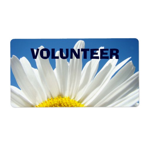 VOLUNTEER Name Tags stickerr Labels Daisy Floral