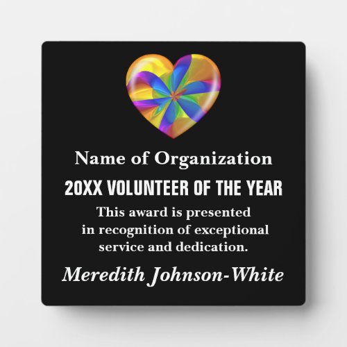 Volunteer of the Year Award Plaque