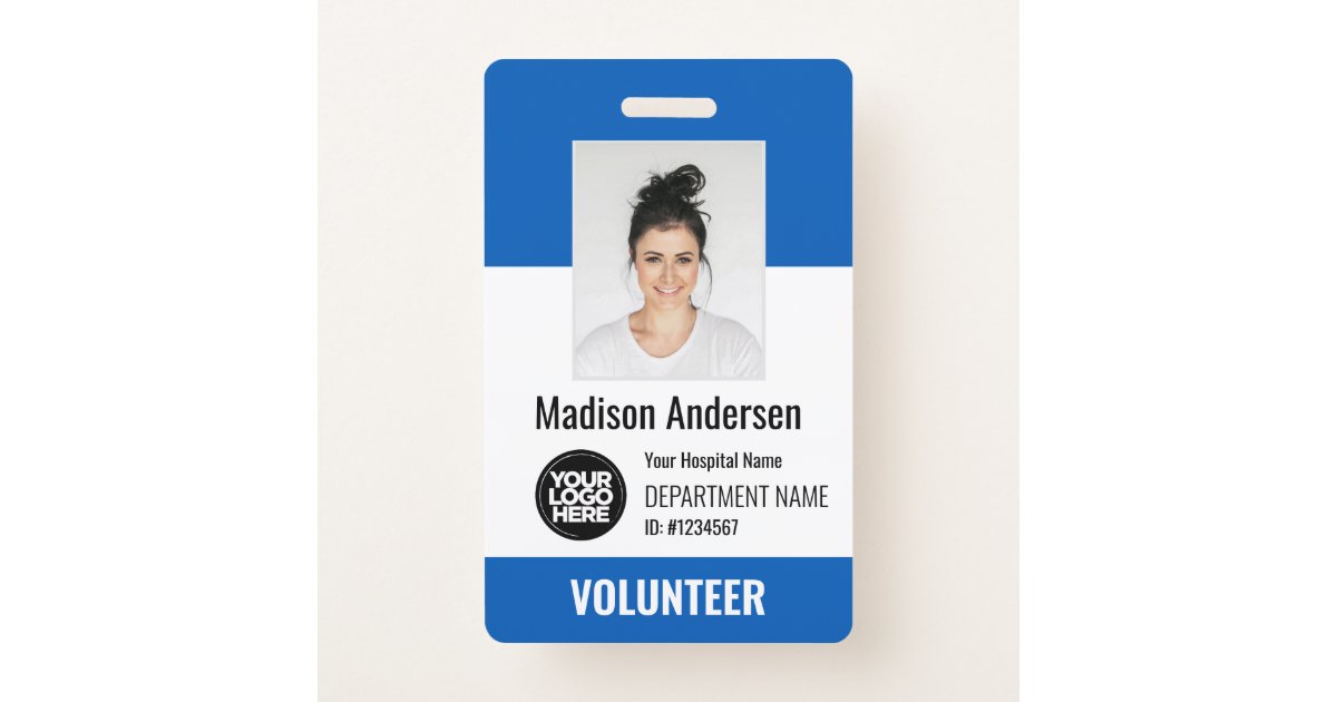 Custom Volunteer Badge Clip or Lanyard Event Logo