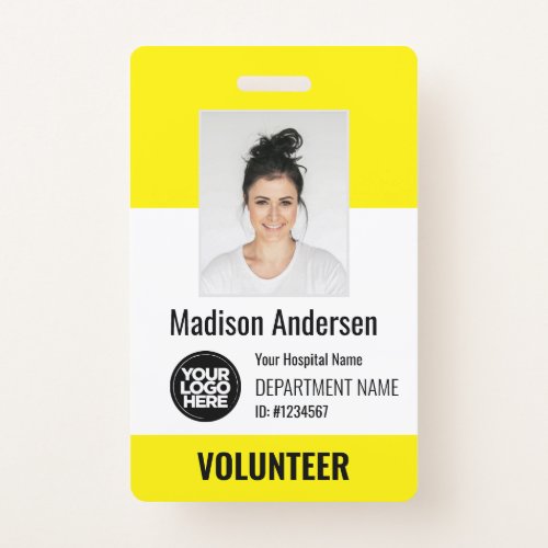 Volunteer Photo ID Badges with Clip or Lanyard