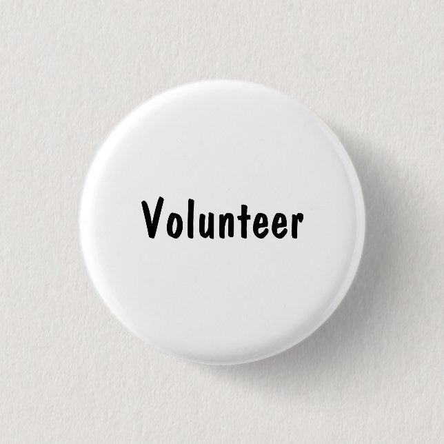 Volunteer Pinback Button (Front)