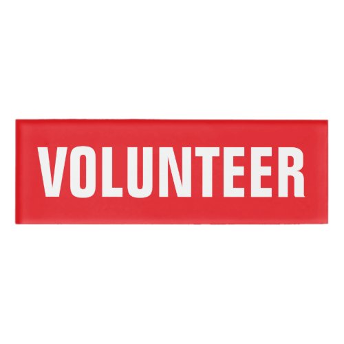 Volunteer red and white magnetic tags