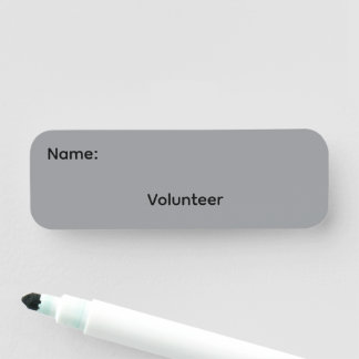 Volunteer Reusable Dry Erase Name Tag Magnetic