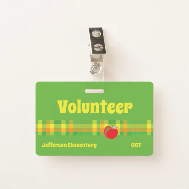 Volunteer school green badge | Zazzle