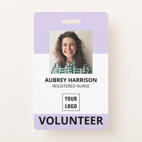 Volunteer Simple Photo ID Badge