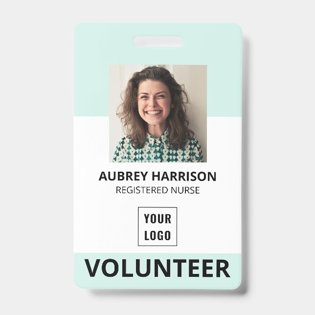 Volunteer Simple Photo ID Badge (Front)