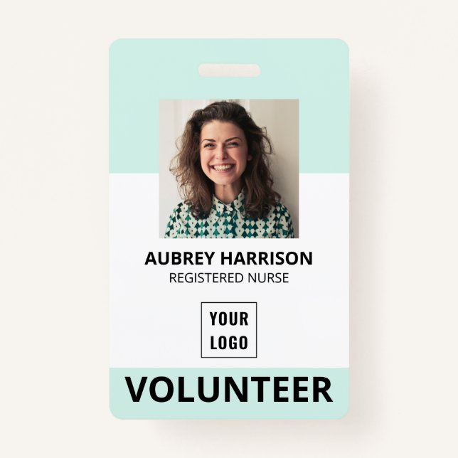 Volunteer Simple Photo ID Badge (Front)