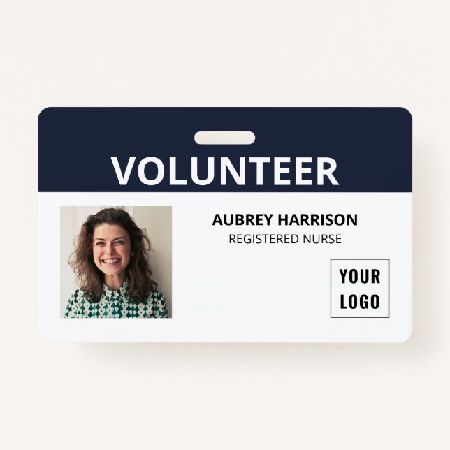 Volunteer Simple Photo ID Badge (Front)