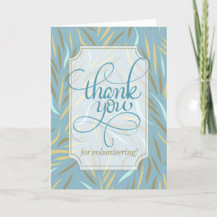 Volunteer Sky Blue Botanical Earthy Tones Thank You Card