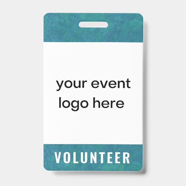 Volunteer Staff Event Badge Teal (Front)