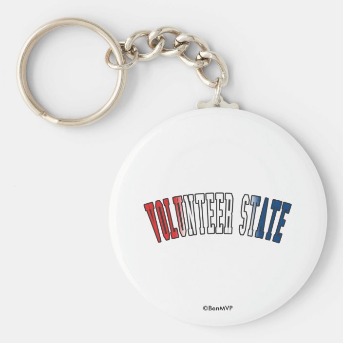 Volunteer State in State Flag Colors Key Chain